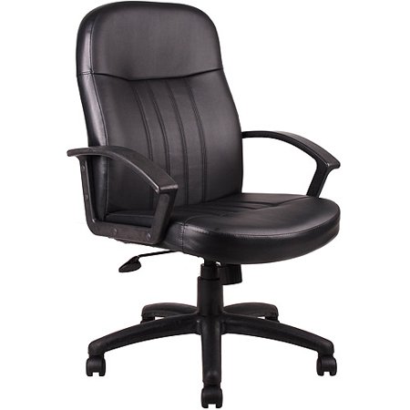 Boss LeatherPlus Executive Chair with Durable Polypropylene Arms